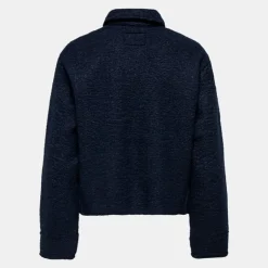 ONLY Veste courte texture bouclée avec poches Femme BLEU FONCE Hot