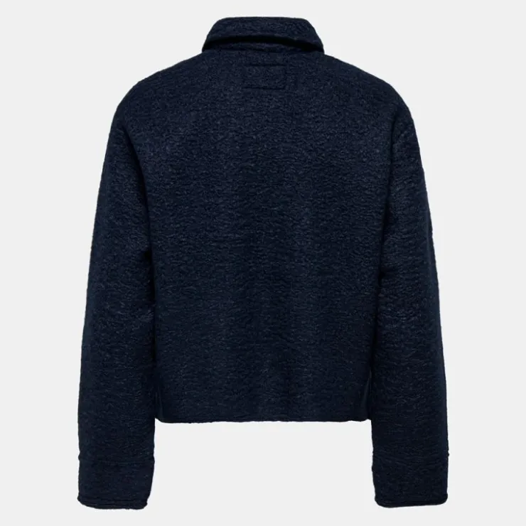 ONLY Veste courte texture bouclée avec poches Femme BLEU FONCE Hot