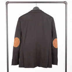 BILL TORNADE Veste de costume avec coudière Homme NOIR New