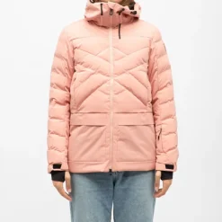 ROSSIGNOL Veste de ski à capuche resort grandes poches col montant Femme ROSE New