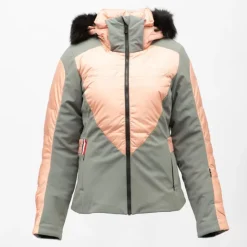 ROSSIGNOL Veste de ski bi color à capuche fausse fourrure avec zip Femme GRIS Best
