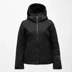 ROSSIGNOL Veste de ski imprimé resort avec capuche fausse fourrure Femme NOIR Online