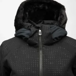 ROSSIGNOL Veste de ski imprimé resort avec capuche fausse fourrure Femme NOIR Online
