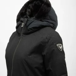ROSSIGNOL Veste de ski imprimé resort avec capuche fausse fourrure Femme NOIR Online