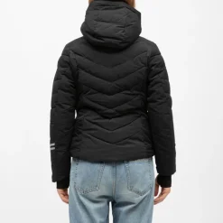 ROSSIGNOL Veste de ski resort matelassée à capuche Femme NOIR New