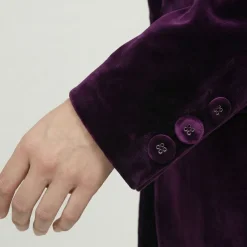 LES TROPEZIENNES PAR M.BELARBI Veste de tailleur velours annot col à revers Femme VIOLET