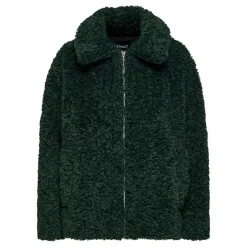 ONLY Veste fausse fourrure Cali col italien Femme VERT FONCE Hot