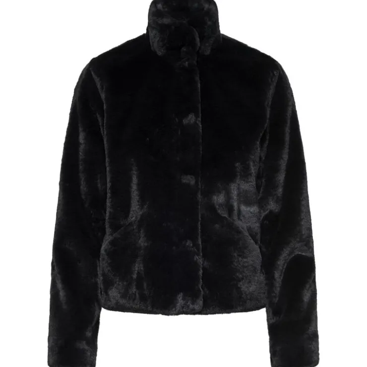 ONLY Veste fausse fourrure Vida col montant Femme NOIR