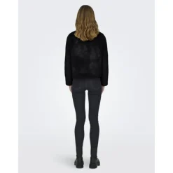 ONLY Veste fausse fourrure Vida col montant Femme NOIR