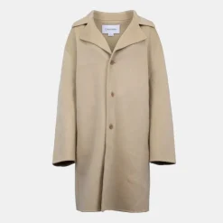 CALVIN KLEIN Veste longue oversize coton Femme BEIGE Discount