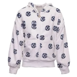CXL BY CHRISTIAN LACROIX Veste polaire zippée à capuche imprimé logo Fille BLANC New