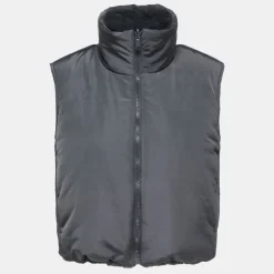 ONLY Veste sans manche reversible fausse fourrure col montant Femme GRIS FONCE