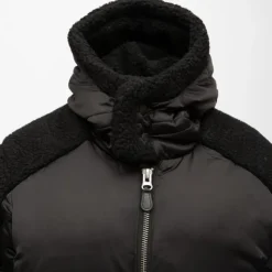 PARAGOOSE Veste tissu lisse à capuche avec manches effet moutonné Homme NOIR Hot