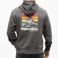 HELVETICA Veste zippee a capuche monaco Homme GRIS FONCE Outlet