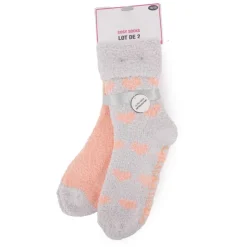 LULU CASTAGNETTE Yara lot de 2 socks Femme ORANGE CLAIR Discount